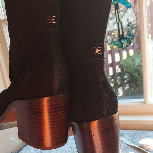 Sam Edelman Black Sweade  Heeled Boots - Picture 1 of 6